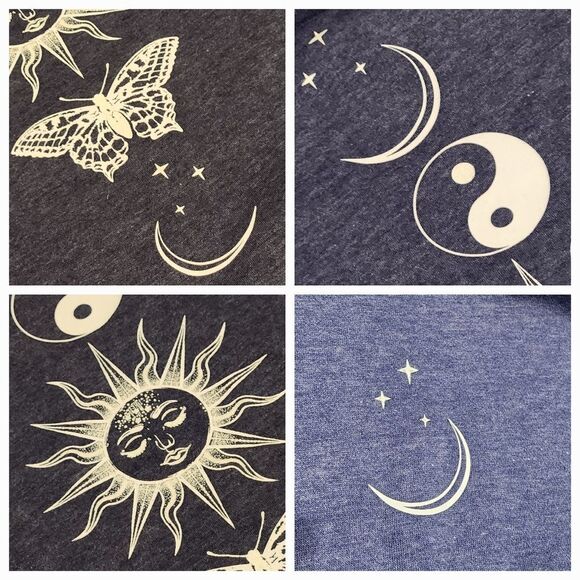 🔸️NWT Tru Self Blue Celestial Long Sleeve Sweatshirt Large - Picture 11 of 14